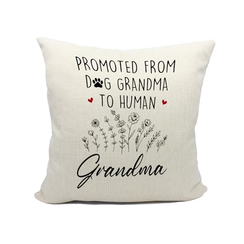 Mancheng-zi Pregnancy Announcement for Grandma, First Time Grandma Gifts, New Grandma Gifts, Soon to Be Grandma Gifts, Grandma Baby Announcement Gift, Promoted to Human Grandma Pillow Covers 18x18