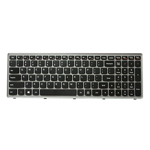 Replacement Keyboard for Lenovo IdeaPad Z510 Z510-IFI S500 S510 S510P G500S G505S G510S Series Laptop Black Keys Silver Frame No Backlight