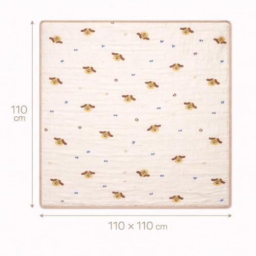 Image of 100% Cotton 6-Layer Muslin Baby Blanket | Super Soft, Breathable & All Seasons Multipurpose Blanket for Babies (Dog)
