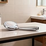 Honseadek Alcachofa de ducha de alta presión para baño, 5 modos, personalizable, con rociador de mano, formato ABS con acabado cromado, rosca G1/2, lente de 20 cm