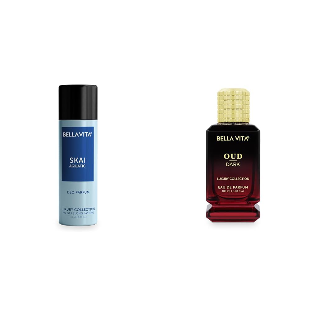Bella Vita Luxury SKAI AQUATIC No Gas Deodorant Body Parfum Men Oud Dark Eau De Parfum Intense Liquid Perfume With Grapefruit Orris Vetiver Woody Musky 100 Ml