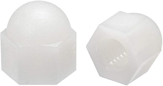 sourcing map M6 Cap Nut, Hex Acorn Dome Head Nuts for Screws Bolts Nylon White 10 Pcs