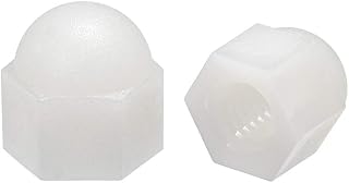 uxcell Acorn Hex Cap Nuts - 10Pcs M6 Dome Nuts Nylon Hexagon Decorative Cap Nut for Screws Bolts White