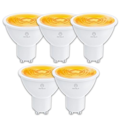 ANTELA Ampoule LED Gu10 2,5W 450LM 3000K Blanc Chaud, Equivalent 60W Efficacité Energétique, Non-Dimmable, 5PCs