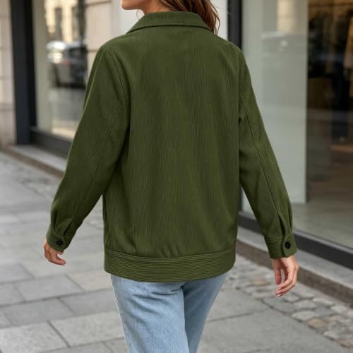 Gumipy Womens Corduroy Jacket Button Up Casual Collared Shirt Cropped Coats - image 5