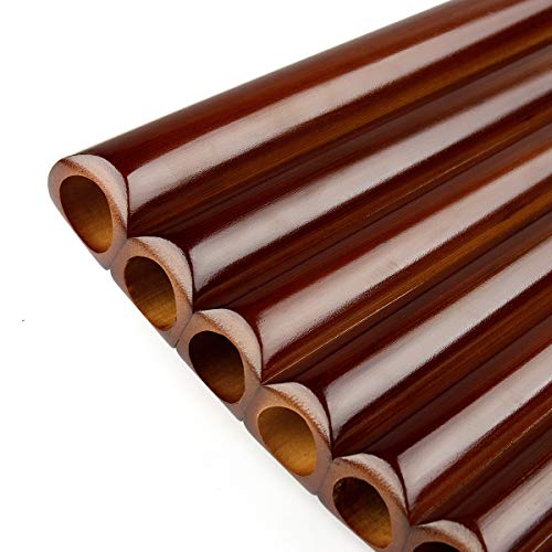 20 Pipes E Key Natural Bamboo Pan Flute Chinese Traditional Musical Instrument Brown Pan Pipes Easy To Learn With Black Case (Right-Hand Pan Flute) #TOP5