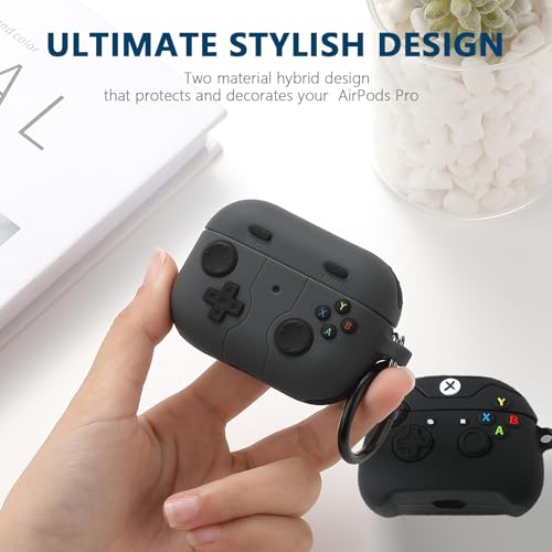 Image of [2Pack] Gedicht for Airpods Pro Case, Cute AirPods Pro Cartoon Character Case,Unique Design Funny Fun Kawaii 3D Cartoon Characters Silicone AirPods Pro Case for Men Women (Games Console 2)