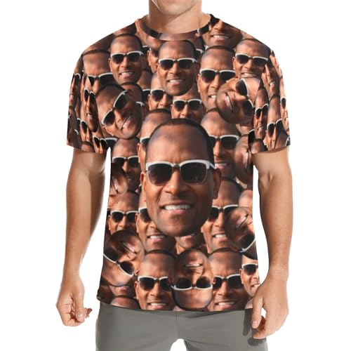 LESOCUSTOM T-shirt rétro années 80 90 pour homme - Grandes et grandes chemises hip-hop disco à manches courtes pour homme, Face personnalisée 2, Taille 4XL