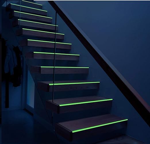 Image of JSITON Glow in The Dark Tape, Luminous Safety Markers for Stairs and Walls,Transparent Radium Sticker for Nighttime Visibility & Safety 9.85 Ft x 0.5 Inch Roll, Green (Radium)