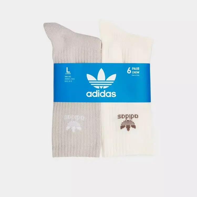 Brown/Beige Crew Socks 6-Pack for Men by ADIDAS3