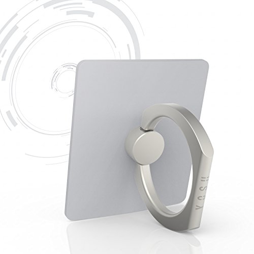 YOSH Cell Phone Holder, Universal Smartphone Finger Ring Expanding Grip Stand Attached for Any Smart Devices, Mobile Devices, Tablets and Cases (Silver)