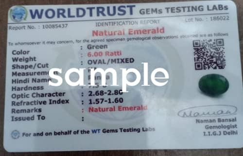 Natural 7.25 Ratti Lab Certified Emerald Panna 925 Sterling Silver Oval Shape Solitaire Adjustable Ring - Image 7