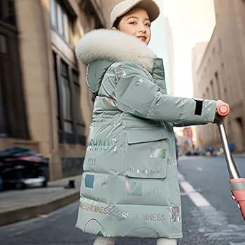YFPICO Winterjas voor meisjes, dikke winterjas met bontcapuchon