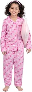 Tweeny Mini Girls Pure Rayon Nightwear | Night Dress for Kids Girls | Night Suit for Girls | Top Shirt & Pyajama Combo Set... Price In India