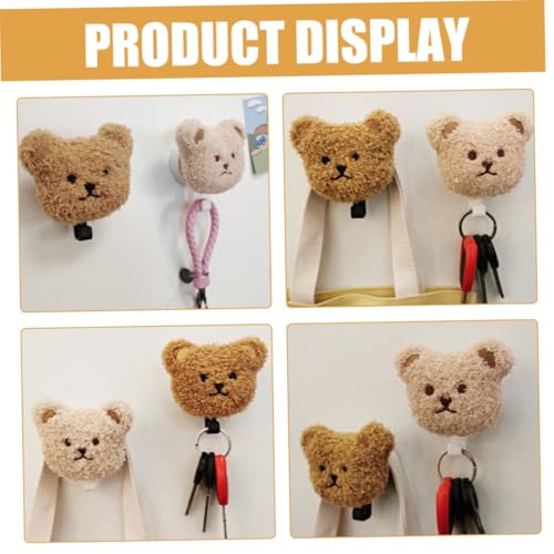 Crochets muraux ours au design mignon et fixation adhésive pour petits objets - 5