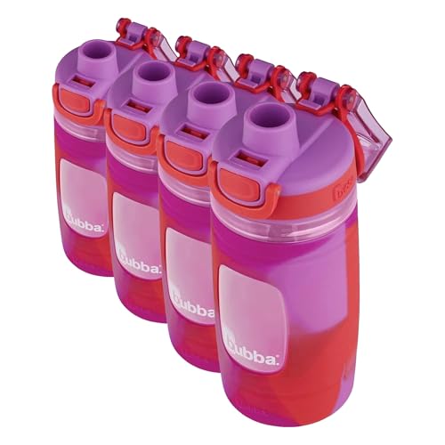 Bubba Flo Kids Water Bottle, 16oz, Silicone Sleeve | Watermelon and Wild Berry | Pack of 4