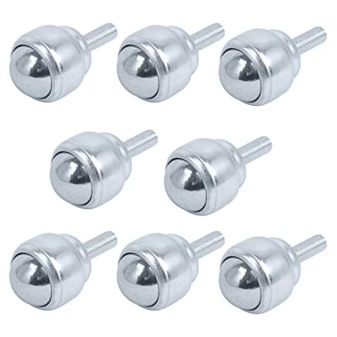 Roller Ball Transfer Bearing Casters - 1 Inch M8 Ball Transfer Unit for Transmission,Stud Mounted,Thread Stem,Carbon Steel,616 Lbs Total Load Capacity,Set of 8 Cover