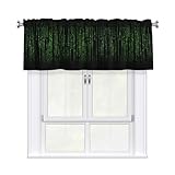 Performance du produit : ces rideaux binaires à chiffres verts sont fabriqués en tissu polyester avec des imprimés délicats, ont une fonction de filtrage, et laissent passer un peu de lumière. Le haut du rideau est livré avec un sac de tringle de 7,6 cm, adapté à la plupart des tringles à rideaux standard ou décoratives, et facile à installer.