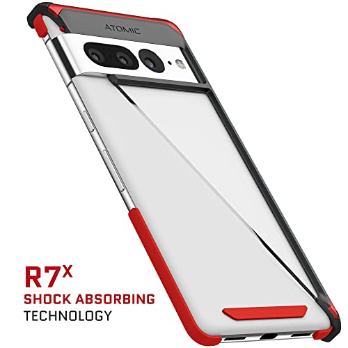 Ghostek Atomic Slim Clear Pixel 7 Case - Aluminum Metal Bumper, Rugged Shockproof Protection, 2022 Google Pixel 7 (6.3 Inch, Red) #TOP3