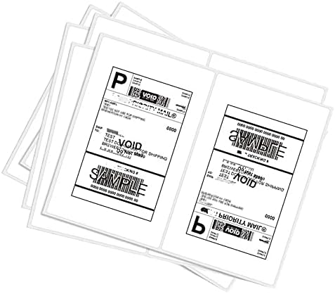 BESTEASY 1000 Round Corner Half Sheet Self Adhesive Shipping Labels for Laser and Ink Jet Printers, White Blank (500 Sheets, 1000 Labels)