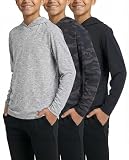 3 Pack Boys' Dry Fit Hoodies Long Sleeve Athletic Sweatshirts Teen Kids