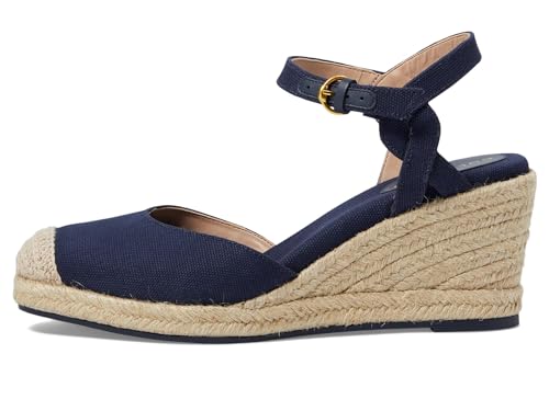 Cole Haan Cole Haan Women's Cloudfeel Espadrille Wedge 80mm II, Navy Blazer Linen/NAT Jute, 9-B US