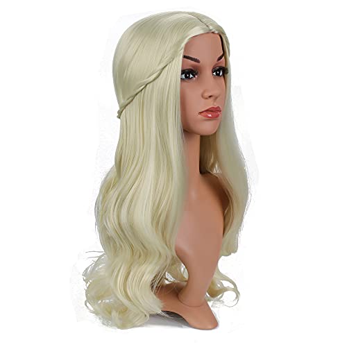OKVGO Pelucas rubias largas y rizadas para mujer, para disfraz, cosplay, fiesta, con gorro de peluca Cover