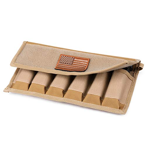 Amyipo Tactical Gun Pistol Magazine Storage Pouch 6 Mag Holder (Only Pouch) For Training, Outdoor (Brown) #TOP2