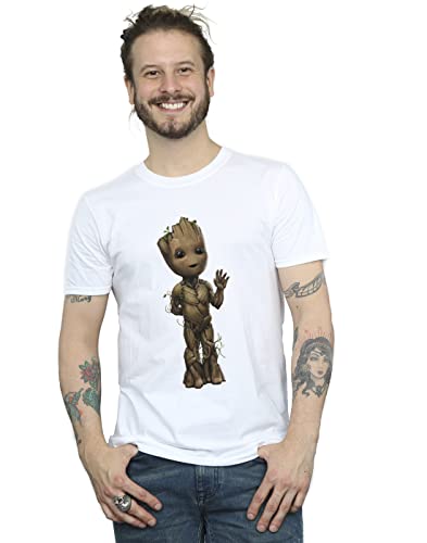Image of Marvel Men's I Am Groot Wave Pose T-Shirt White XXX-Large