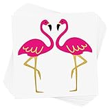 FLAMINGO set of 25 premium waterproof pink and metallic gold temporary jewelry foil Flash Tattoos- f