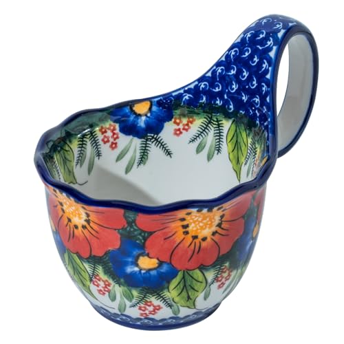 ALMA 2026 Updated 18oz Large Soup Bowl Microwave Safe, Ceramic Soup Bowl with Loop Handle,Ceramic Cereal Bowl for Soup,Snack,Chip,Stew,Ice cream-Jungle Floral Theme