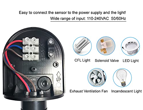Mageway Waterproof Wall Mounted 1200W Incandescent Motion Infrared Sensor Switch 110V-240VAC, 180 Degree Motion Security Floodlight Sensor Detector, Automatic Dusk to Dawn PIR Outdoor Occupancy Sensor - Thumbnail 4