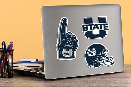Image of Utah State University 8ct Vinyl Large Deluxe Stickers Variety Pack - Laptop, Water Bottle, Scrapbooking, Tablet, Skateboard, Indoor /Outdoor - Set of 8