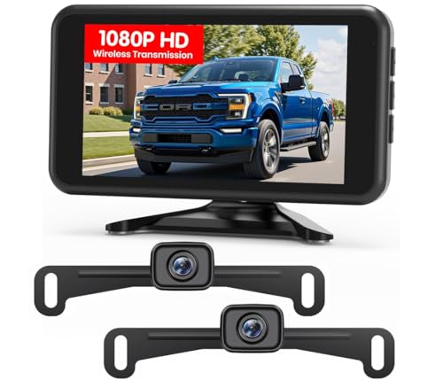 Image of AUTO-VOX Wireless Backup Camera:1080P HD Dual-Channel Monitor, Easy Installation,Stable Digital Transmission Signal,IP69K Waterproof Night Vision Back Up Camera for Truck,SUV,Car,Vans