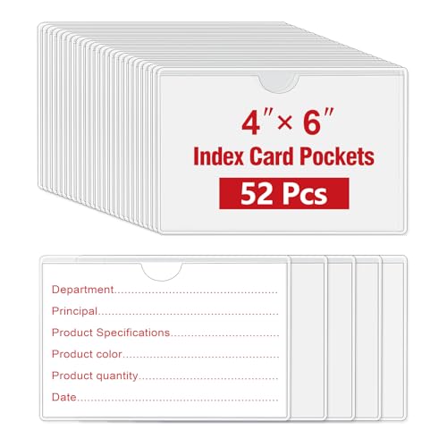 Pochettes autocollantes pour cartes d'index transparentes et adhésives haute résistance