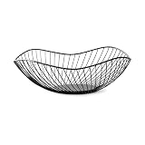 PTHDEW Obstschale, Metall Obstschale, 1 Obstkorb, Fr&uuml;chtekorb, Draht Obstkorb, Obstschalen, Handgeschwei&szlig;t, Rutschfest, Starke Tragf&auml;higkeit, f&uuml;r Obst, Gem&uuml;se, Kleinigkeiten, Dekoration (Schwarz)