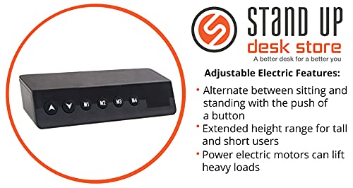 Stand Up Desk Store Electric Adjustable Height Standing Desk with Programmable Memory (White Frame/Gloss White Top, 48\" Wide) - Thumbnail 6