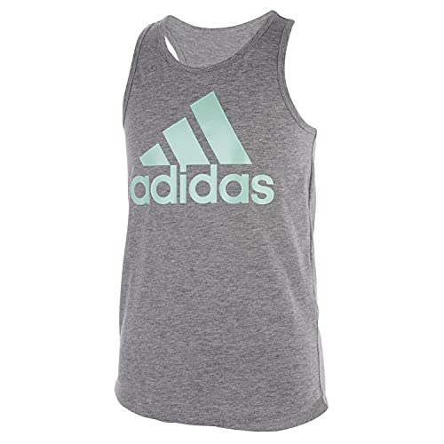 Tee shirt sans manches adidas léger couleur gris chiné pour fille