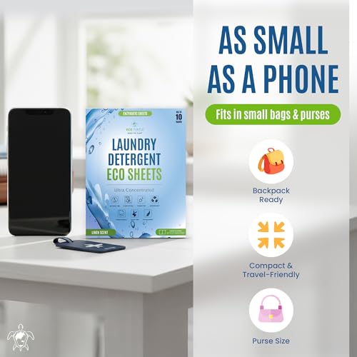 Image of Eco-Friendly Travel Size Laundry Detergent Sheet 10 Load Ultra Concentrated