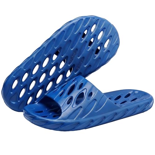 Image of Mens Shower Shoes | Bath Slippers with Holes | Quick Dry Non Slip Indoor Home Bedroom Pool Spa College Dorm Guest