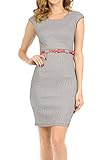 Auliné Collection Women's Color Office Workwear Sleeveless Sheath Dress