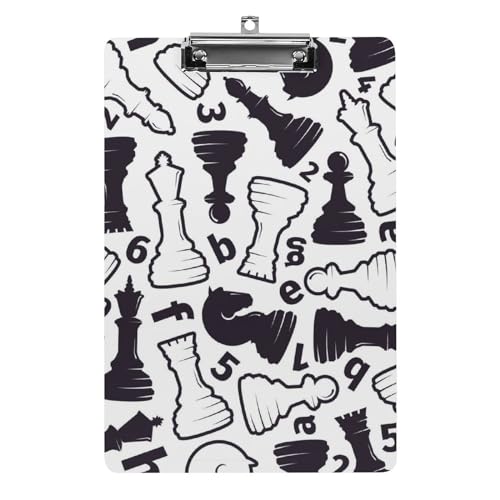 Planchette à pince A4 échecs noir et blanc porte-bloc de bureau