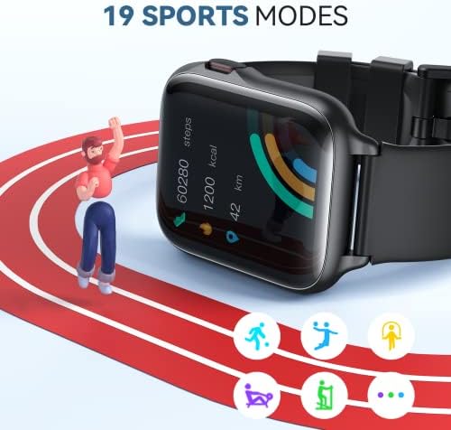 Parsonver Smart Watch Answer and Make Calls, 1.7 Fitness Tracker Watch with Bluetooth Calling/Heart Rate/Sleep Monitor, IP68 Waterproof Watch for Android Phones and iPhone for Men Women (2 Straps)