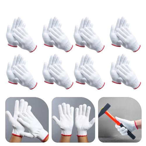 Guantes de trabajo en frío para hombre, 12 pares de nylon lavable para mecánica 7