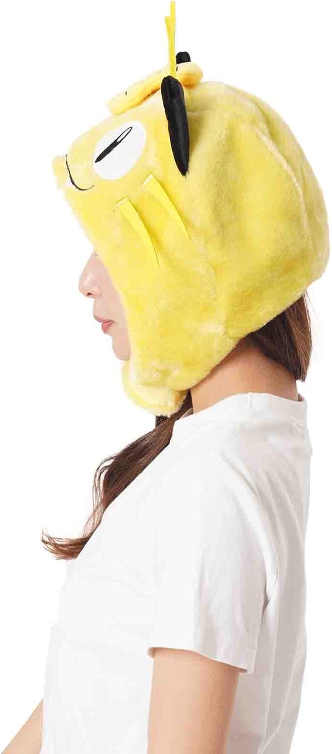 SAZAC Cozy, Warm Meowth Kigurumi Hat with Ear Flaps Pokemon Beanie for Adults, Luxurious Novelty Hat for Halloween & Cosplay - Premium Anime Cap