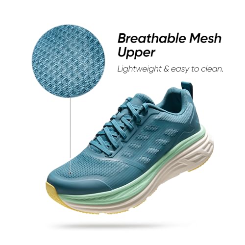 NORTIV 8 Men's Walking Running Tennis Cushioning Shoes ActiveFloat Non Slip Athletic Gym Workout Jogging Comfortable Sneakers,Size 9.5,Blue Green,SNWS245M