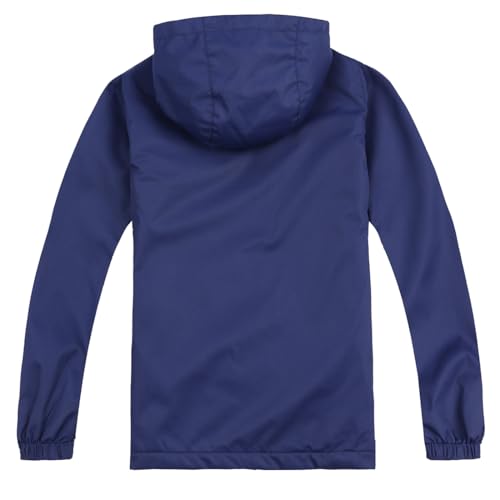 Image of Jingle Bongala Kids Waterproof Rain Jackets Lightweight Raincoats Fleece & Knitted Lining Hooded Windbreaker for Boys Girls
