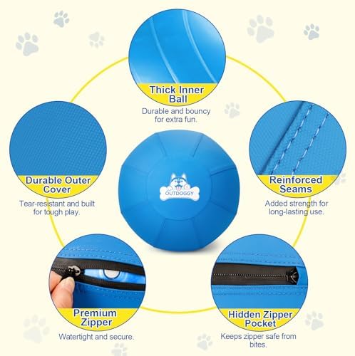 Herding Ball for Dogs 18 Inch - Dual-Layer Heavy Duty Herding Ball for Australian Shepherds, Border Collies & Corgis | Outdoor Herding Toy for Small/Medium Dogs - Backyard Training and Play