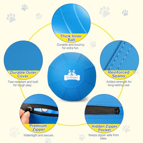 Herding Ball für Hunde, 63,5 cm, zweilagiger, robuster Hüteball für australische Schäferhunde, Border Collies und Rinderhunde, Outdoor-Hütespielzeug für mittelgroße und große Hunde, Hinterho-2