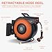 Retractable Garden Hose Reel - 1/2 in x 100 ft Outdoor Hose Reel Heavy Duty Wall Mounted, Any Length Lock Automatic Water Hose, Slow Return, 180° Swivel Bracket, Resistant Shell, 10 Pattern Nozzle